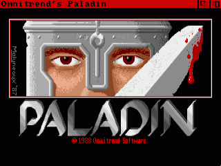 Paladin title screen for Amiga